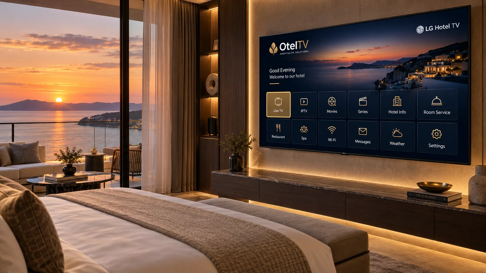 LG Hotel TV üzerinde MisafirTV uygulaması